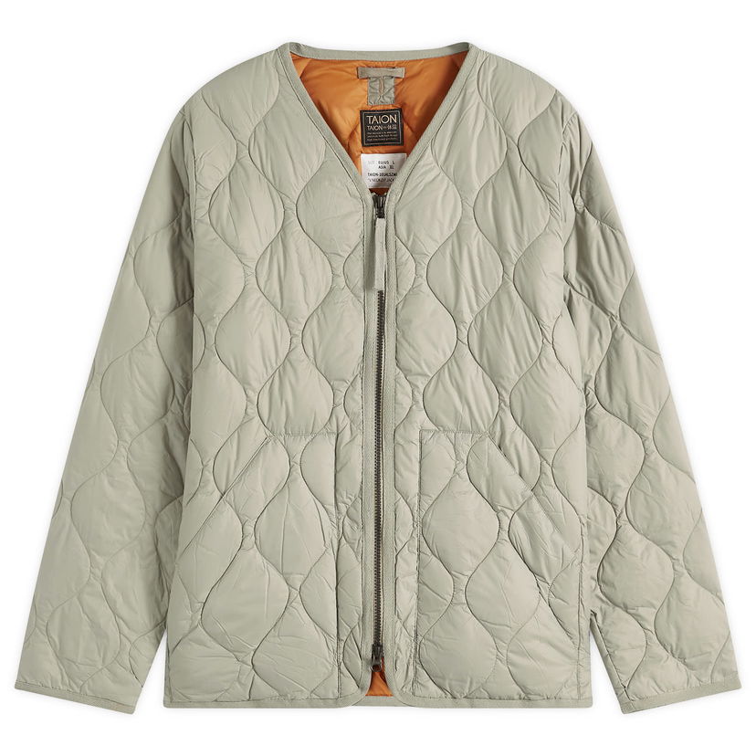 Pernata jakna TAION Military Zip V-Neck Softshell Down Jacket, Size L Zelena | TAION-101ALSZML-1-DSG
