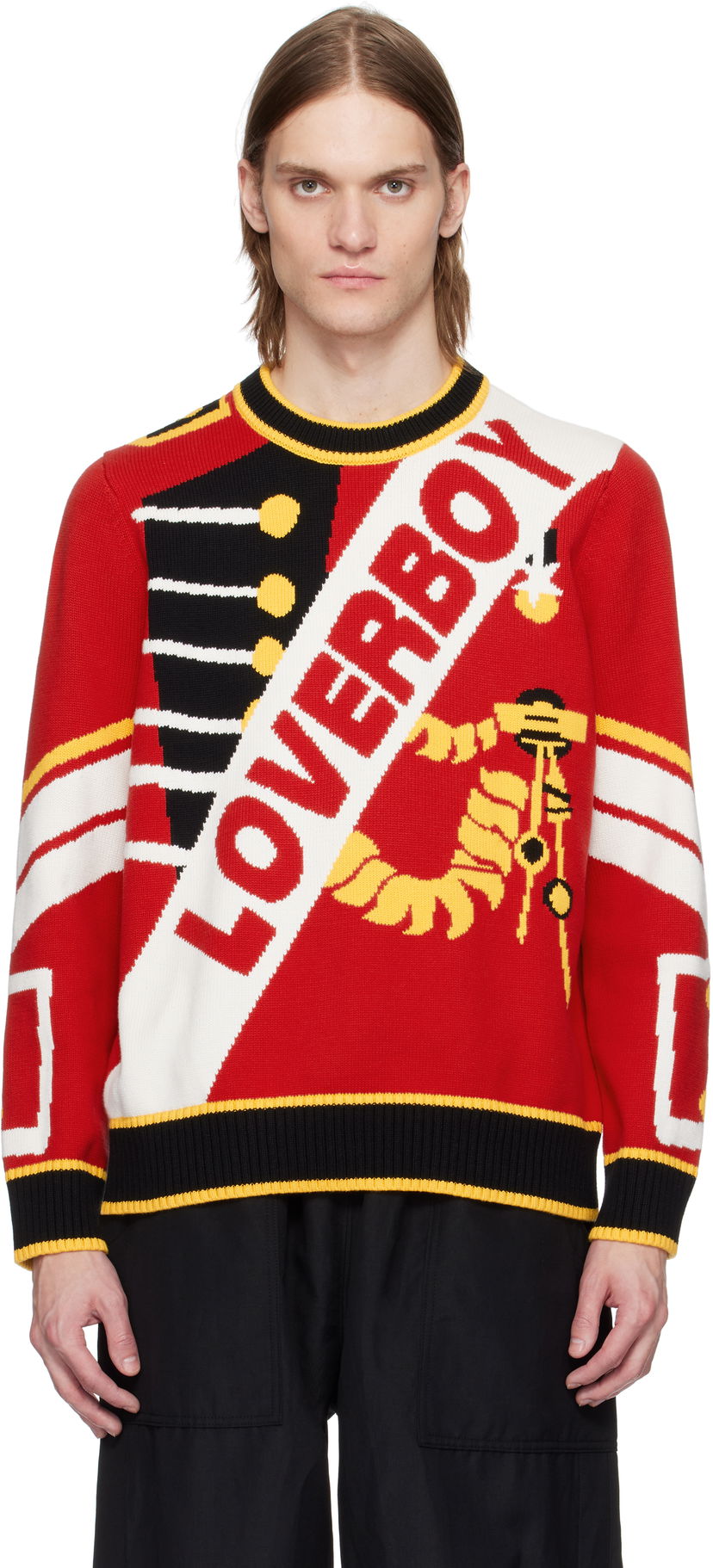 Džemper Charles Jeffrey Loverboy Charles Jeffrey LOVERBOY Logo Knit Sweater Crvena | 54090801