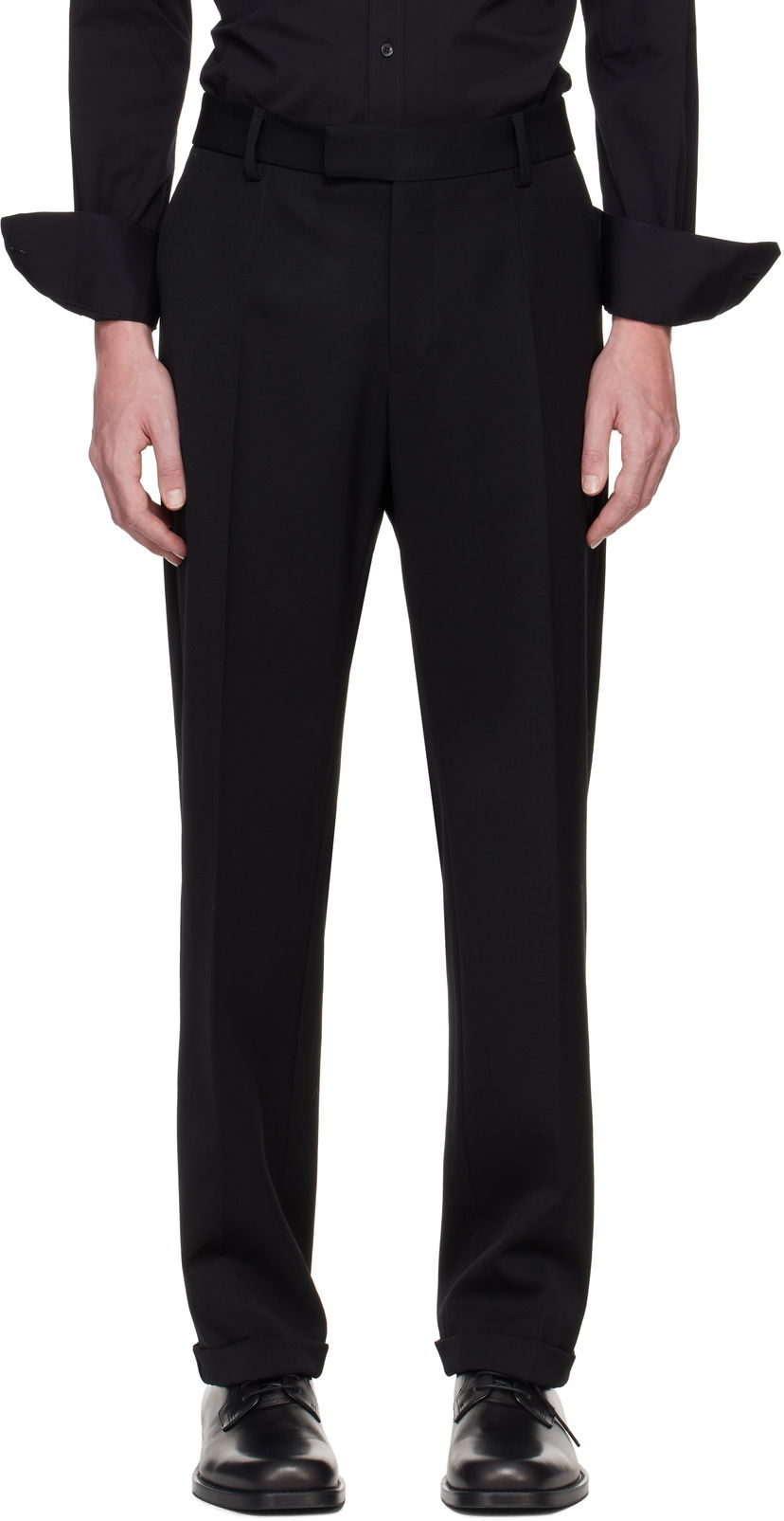 Hlače Dolce & Gabbana Dolce&Gabbana Virgin Wool Dress Trousers Crna | GP0B8TFU208