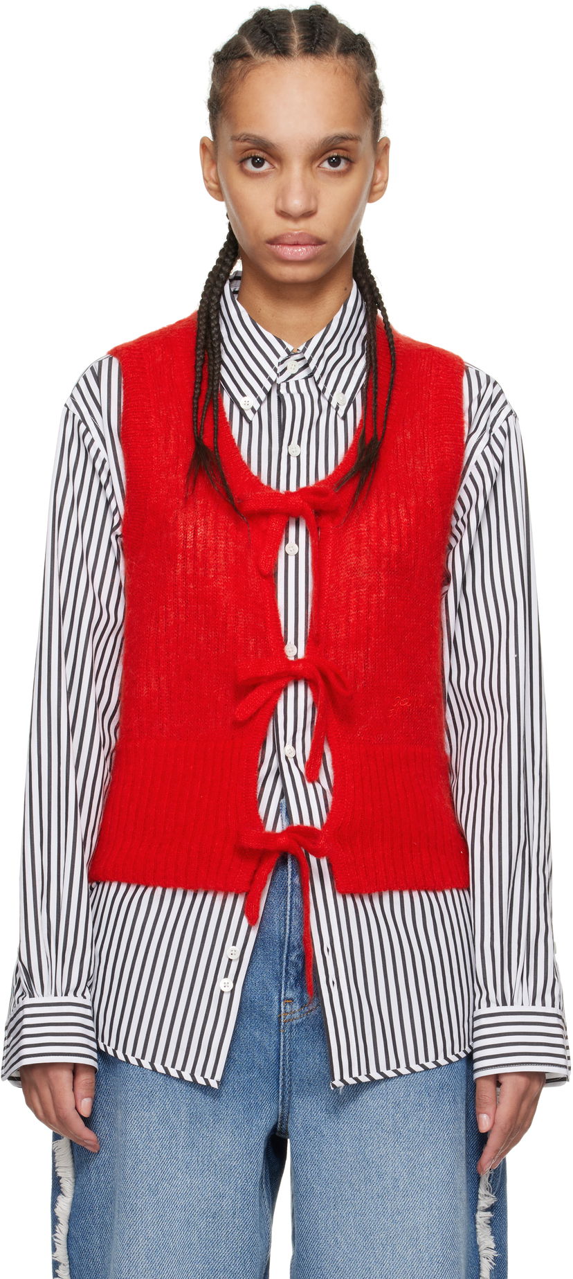 Džemper GANNI Ganni Tie String Vest Crvena | K2344