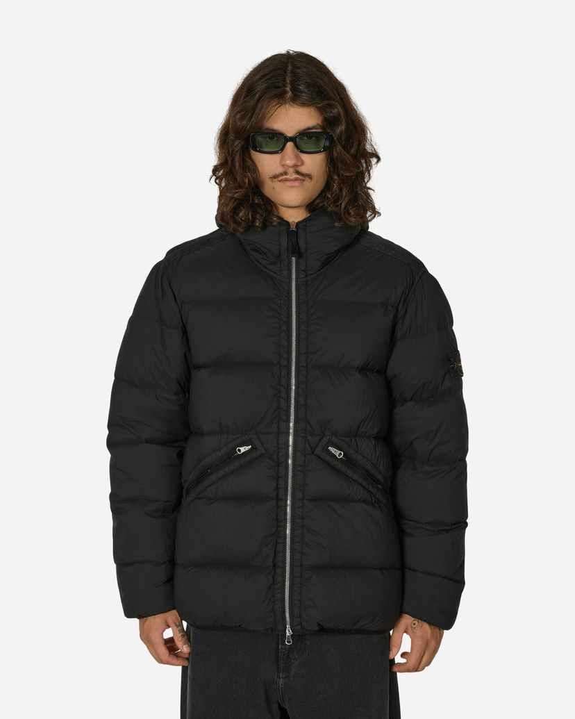 Jakna Stone Island Seamless Tunnel Nylon Hooded Down Jacket Black Crna | 811543128 V0029