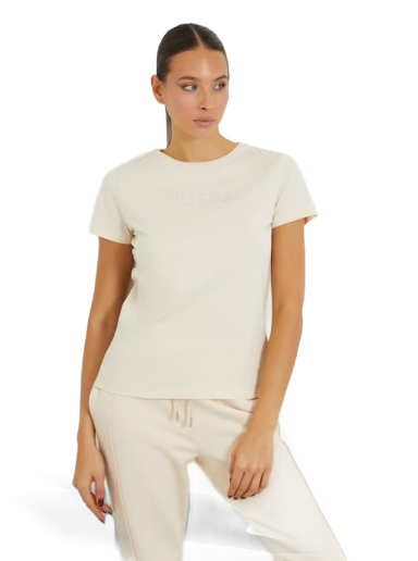 Majica kratkih rukava GUESS Rhinestones Front Logo T-Shirt Bež | V3BI11J1314