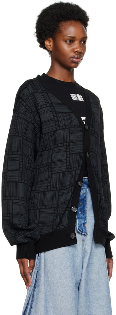 Džemper VETEMENTS Barcode Pattern Cardigan Crna | VL14KN600B, 1