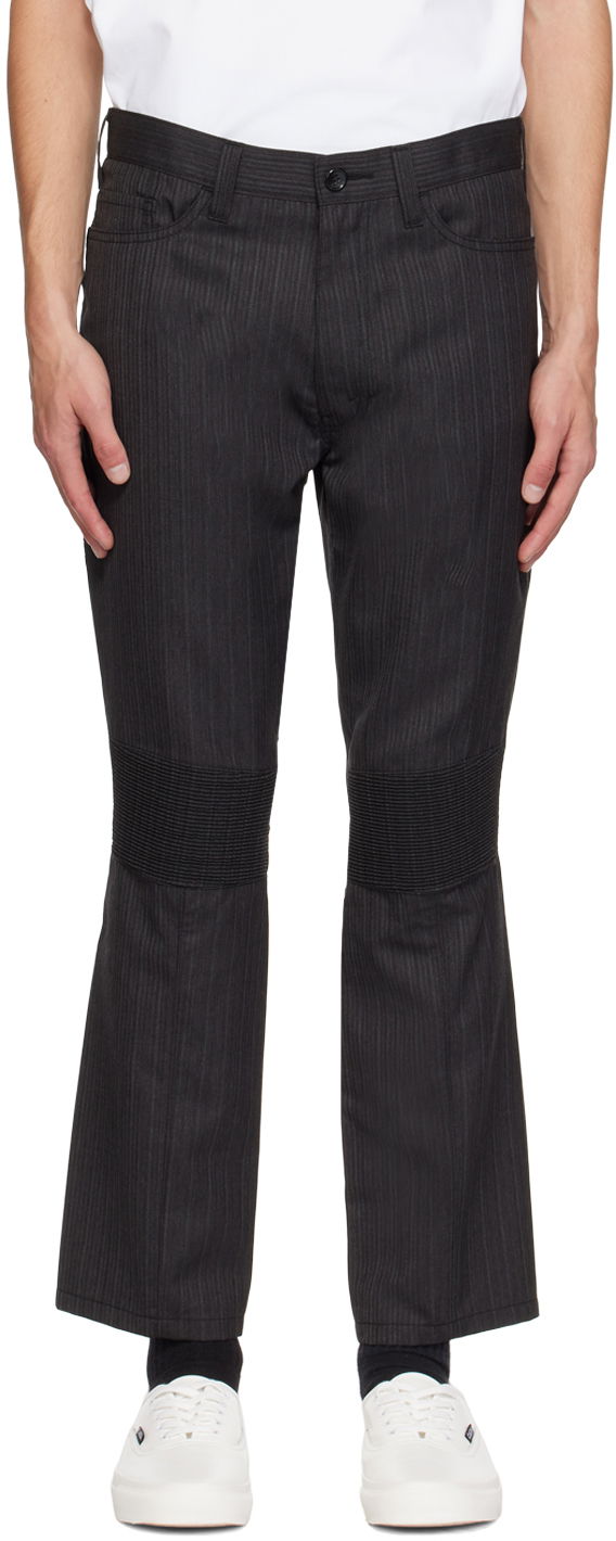 Hlače Junya Watanabe Ruched Detail Straight-Leg Trousers Crna | WL-P014-051