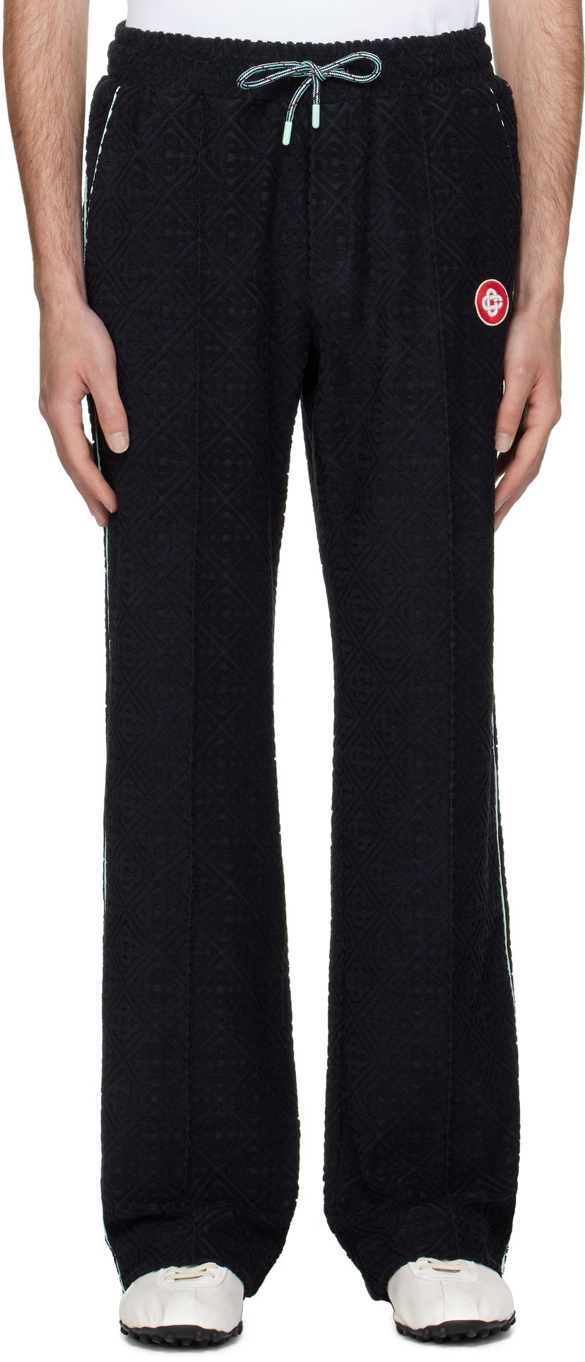 Trenirka Casablanca Casablanca Monogram Jacquard Towelling Sweatpants Crna | MPF25-JTR-270-01