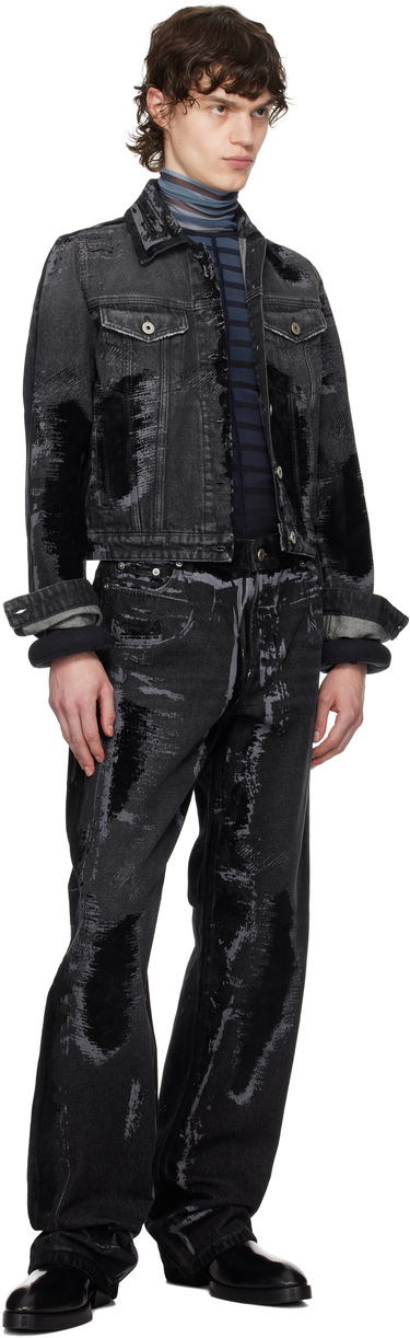 Bomber jakna Jean Paul Gaultier Jean Paul Gaultier 'The Flocked' Denim Jacket Crna | 25/33-F-VE094-D016-06, 4