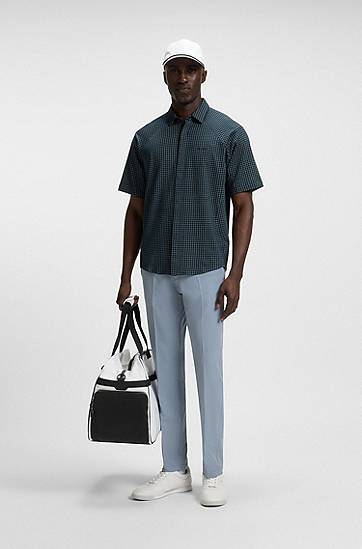 Košulja BOSS Regular-Fit Knitted Piqué Shirt Tamnoplava | 50544851, 1