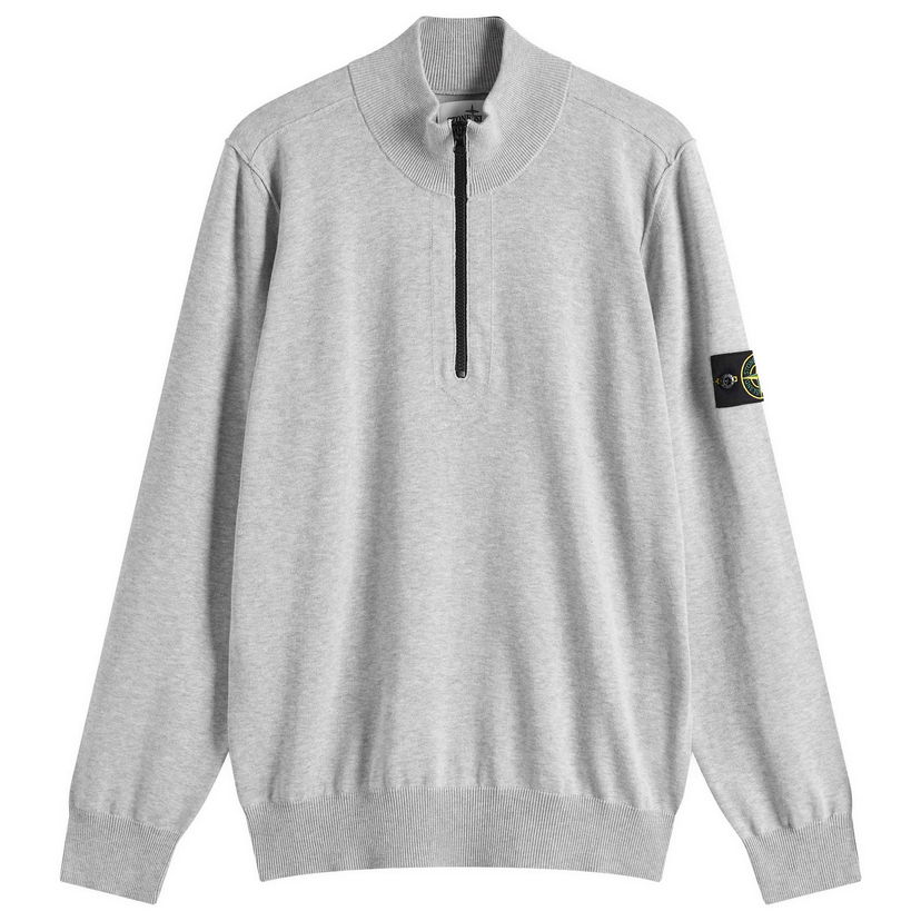 Džemper Stone Island Organic Cotton Half Zip Knit, Size Large Siva | K1S155100063-V0M61