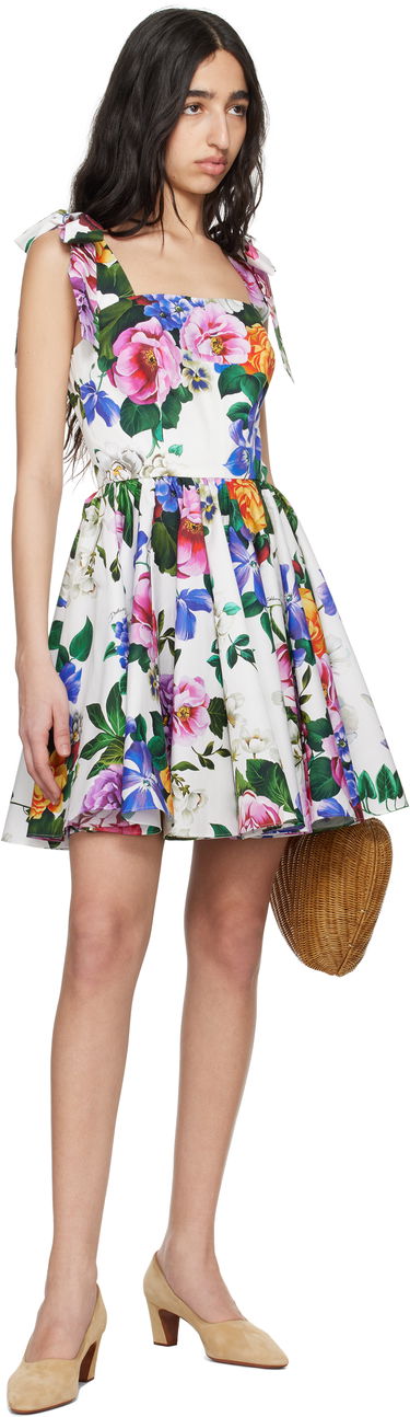 Haljina Dolce & Gabbana Dolce&Gabbana Rose-Print Corset Mini Dress Bijela | F6ZT2T HS5S6, 3
