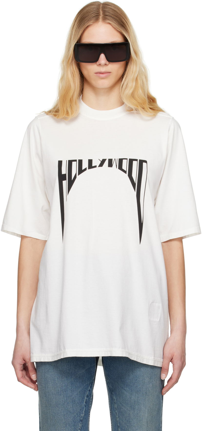 Majica kratkih rukava Rick Owens Rick Owens DRKSHDW Hollywood Jumbo T-Shirt Bijela | DS01E3204 RNEP2