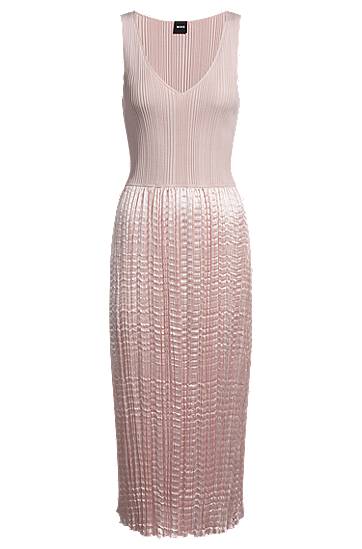 Haljina BOSS Knit Dress with Lustrous Structured Skirt Ružičasta | 50537736