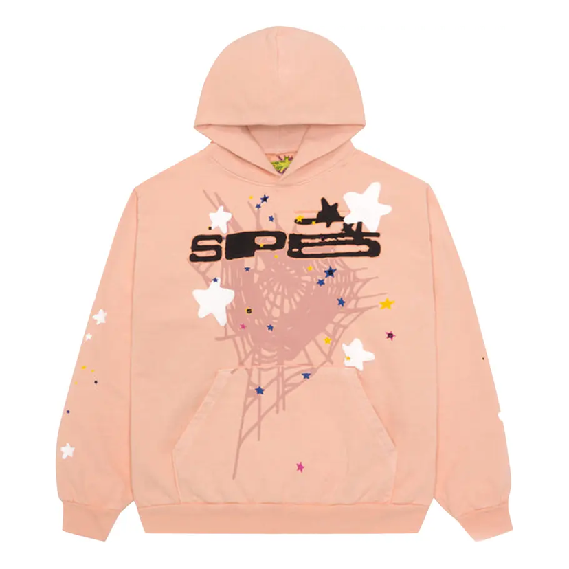 Dukserice Sp5der Sp5der Web and Stars Hoodie Ružičasta | SP5-PEACH-HD