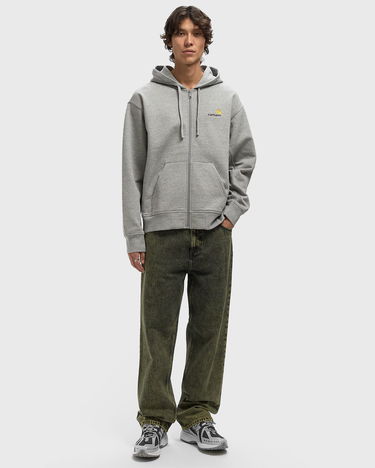 Dukserice Carhartt WIP Full-Zip Hooded American Script Jacket Siva | I033063-V6.XX, 2