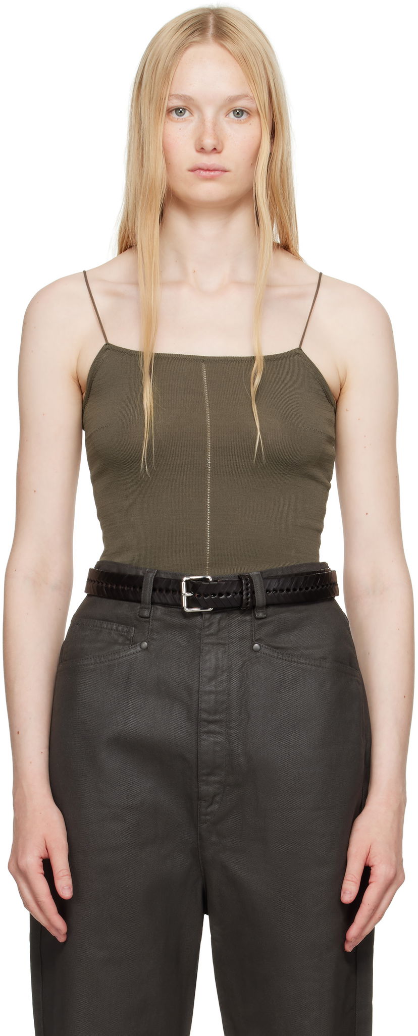 Majica bez rukava LEMAIRE Lemaire Straps Tank Top Zelena | TO1363 LK1038