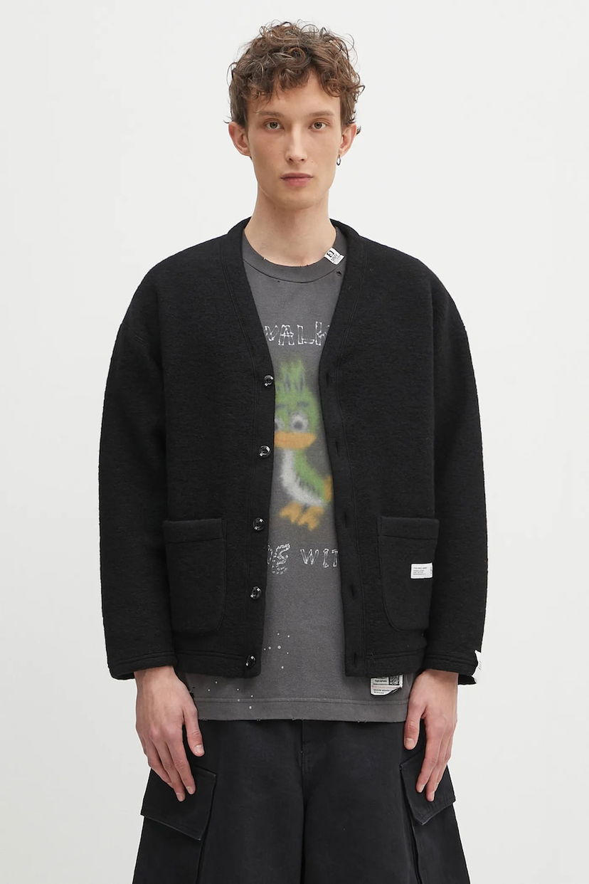 Džemper Neighborhood NEIGHBORHOOD Wool Jersey Cardigan Crna | 242FPNH.CSM14