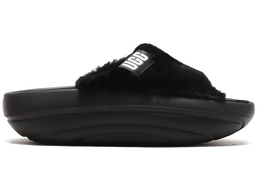 Odjeća UGG FoamO plush Slide Black (Women's) Crna | 1143849-BLK
