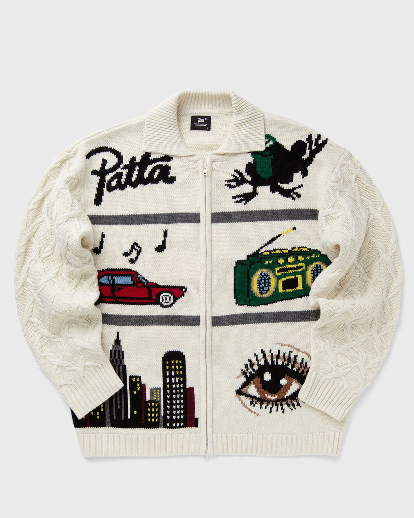 Džemper Patta Perfect Day Full-Zip Knitted Cardigan with Graphic Motifs and Cable Knit Sleeves Višebojno | POC-AW25-7010-391-0006-212