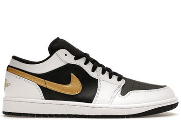 Tenisice i cipele Jordan Jordan 1 Low White Black Metallic Gold Swoosh Bijela | 553558-172, 0