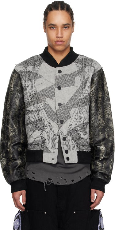 Bomber jakna Who Decides War Who Decides War Notre Dame Embroidered Varsity Jacket Siva | 1131340021SS25, 0