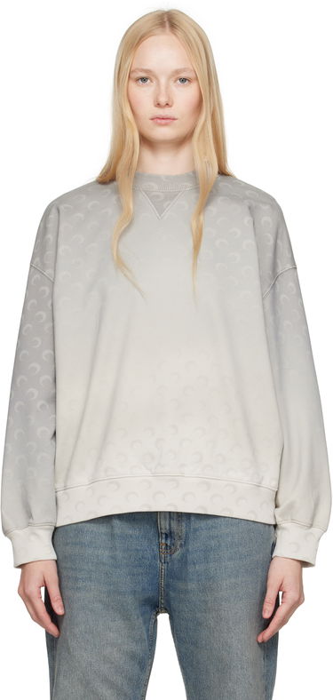Džemper Marine Serre Marine Serre Moon Faded Fleece Oversized Sweatshirt Siva | UST022A CJER0073, 0