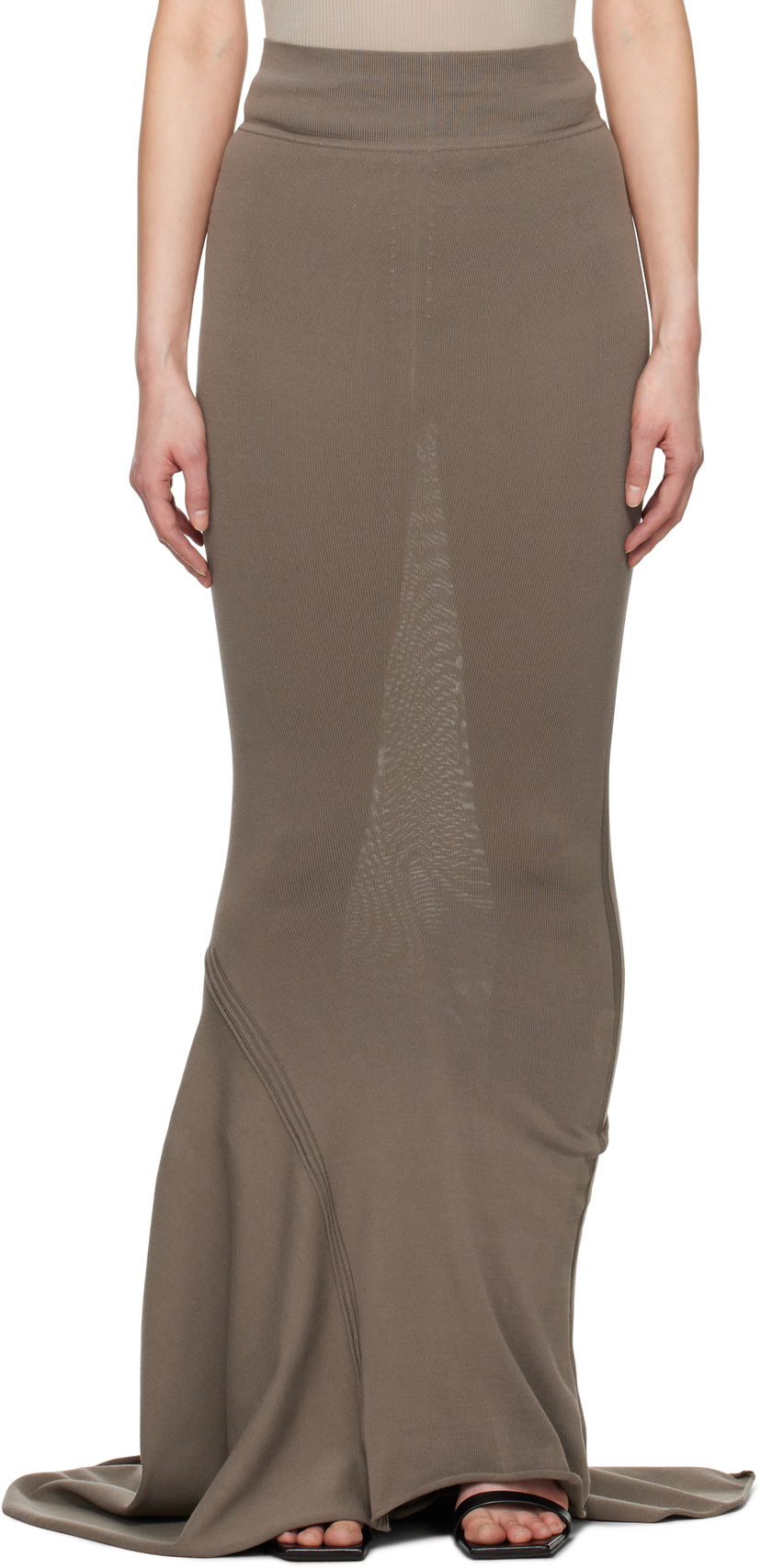 Suknja Rick Owens Rick Owens Hollywood Dauphine Maxi Skirt Smeđa | RP01E7689 VI