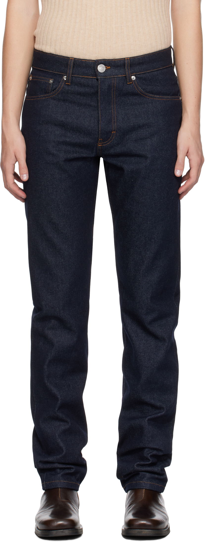 Jeans AMI Classic Fit Jeans Plava | HTR001.DE0011