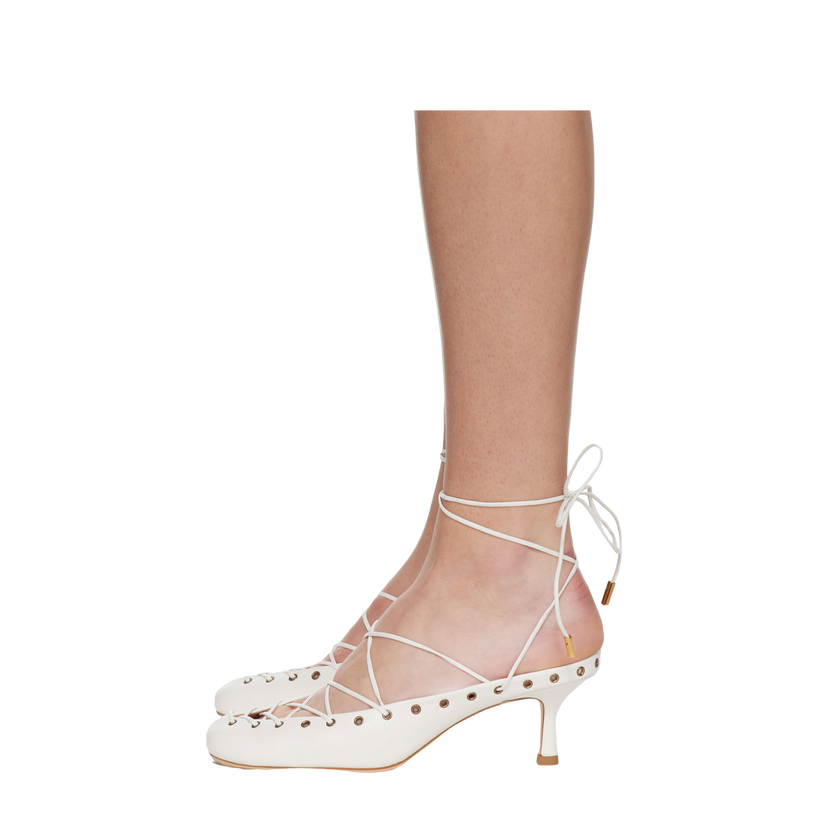 Tenisice i cipele CHLOÉ Chloé Ghillies Lace-Up Mules Bijela | CHC25U10DRI