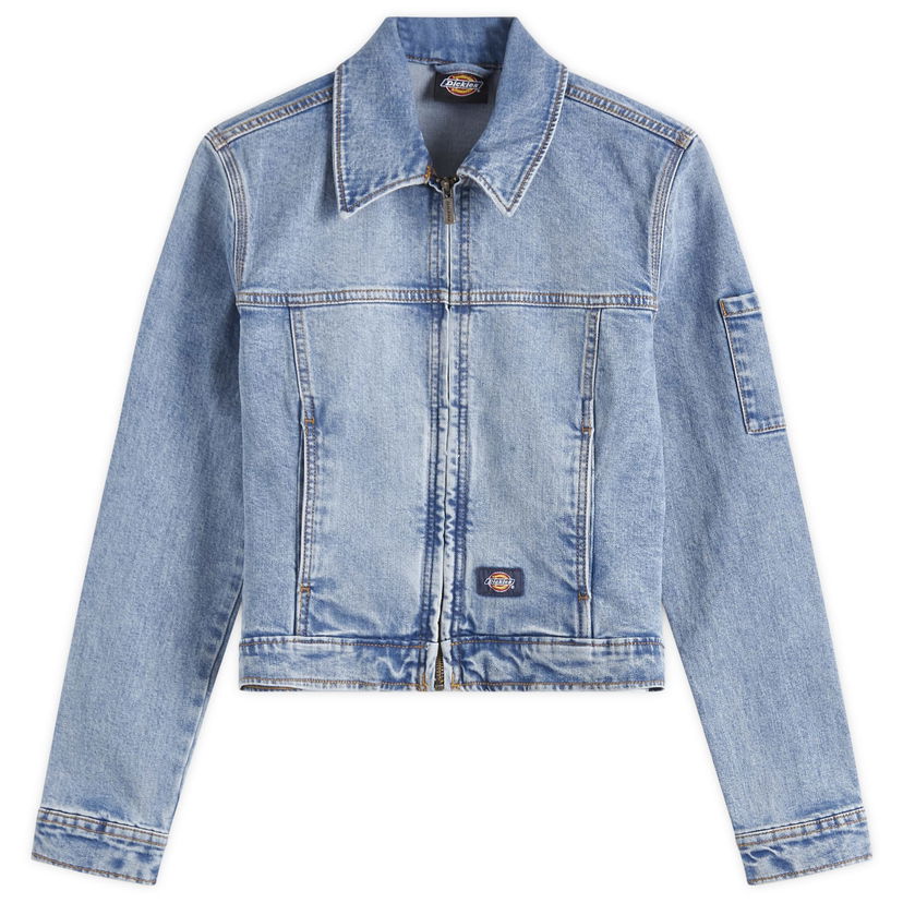 Jakna Dickies Women's Slim Denim Jacket Plava | DK0A4ZANK211