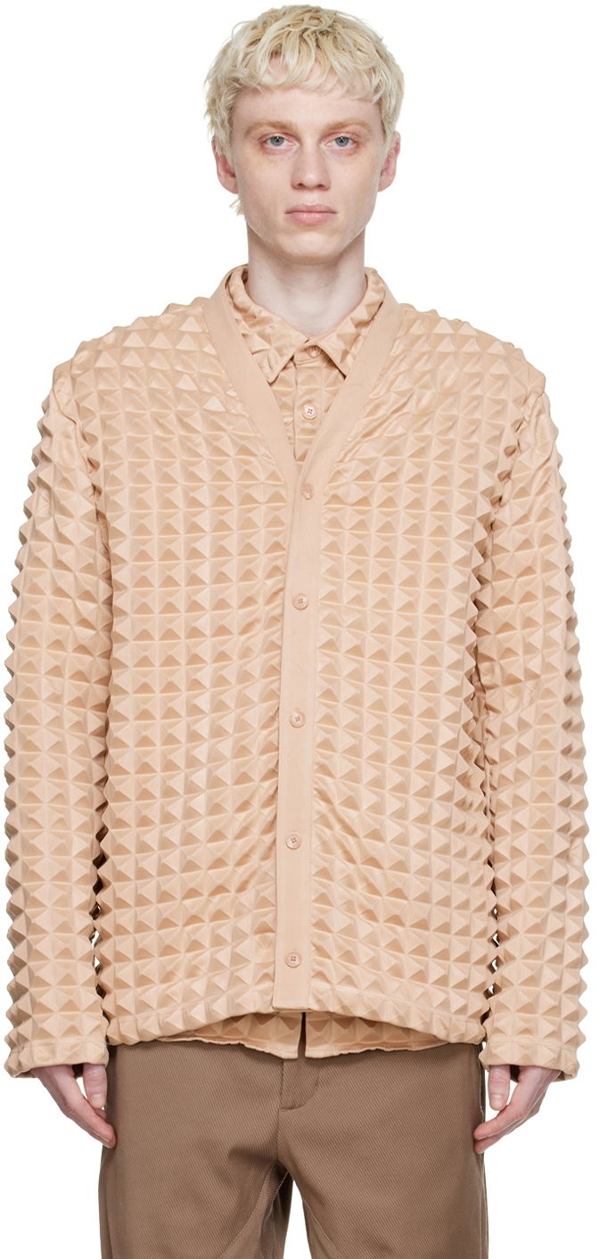 Džemper Kanghyuk Textured Button-Up Cardigan Bež | PS22SSJP03