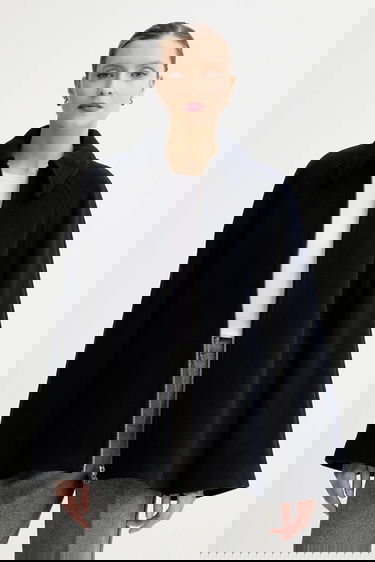 Jakna Samsoe Samsoe ALMA Wool Cape Jacket Tamnoplava | F23300184, 0