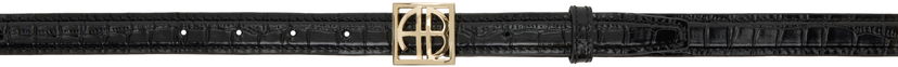 Pojasevi Anine Bing ANINE BING Monogram Embossed Croc Belt Crna | A-12-10461-BLK1