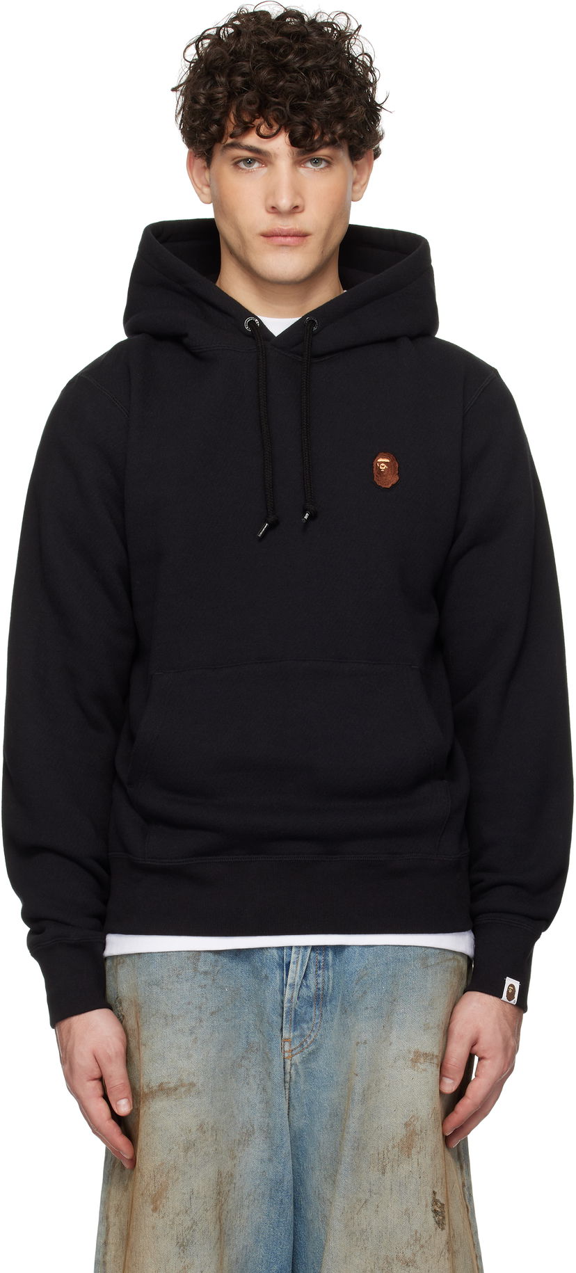 Dukserice BAPE One Point Pullover Hoodie Crna | 001PPK801007M