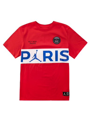 Majica kratkih rukava Jordan Paris Saint-Germain x Wordmark Tee Red Crvena | BQ8389-657