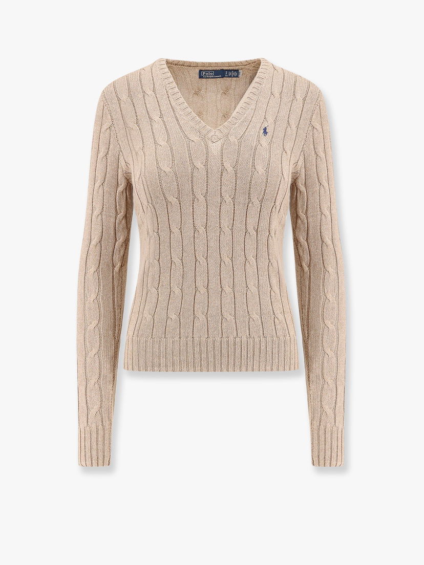 Džemper Polo by Ralph Lauren Cable Knit V-Neck Sweater Bež | 211945652003