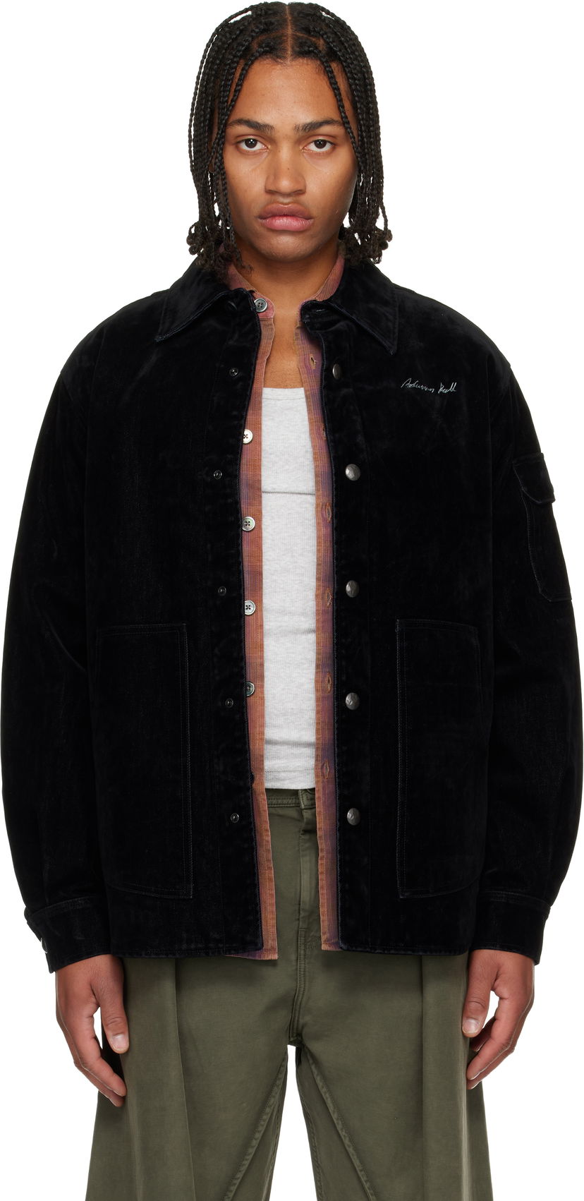 Košulja Andersson Bell Andersson Bell Padded Velvet Denim Shirt Crna | atb1374m