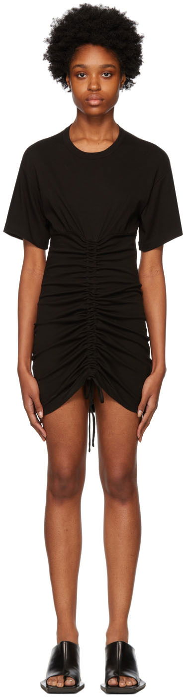 Haljina MSGM MSGM Ruched Mini Dress Crna | 3341MDA61X 227624