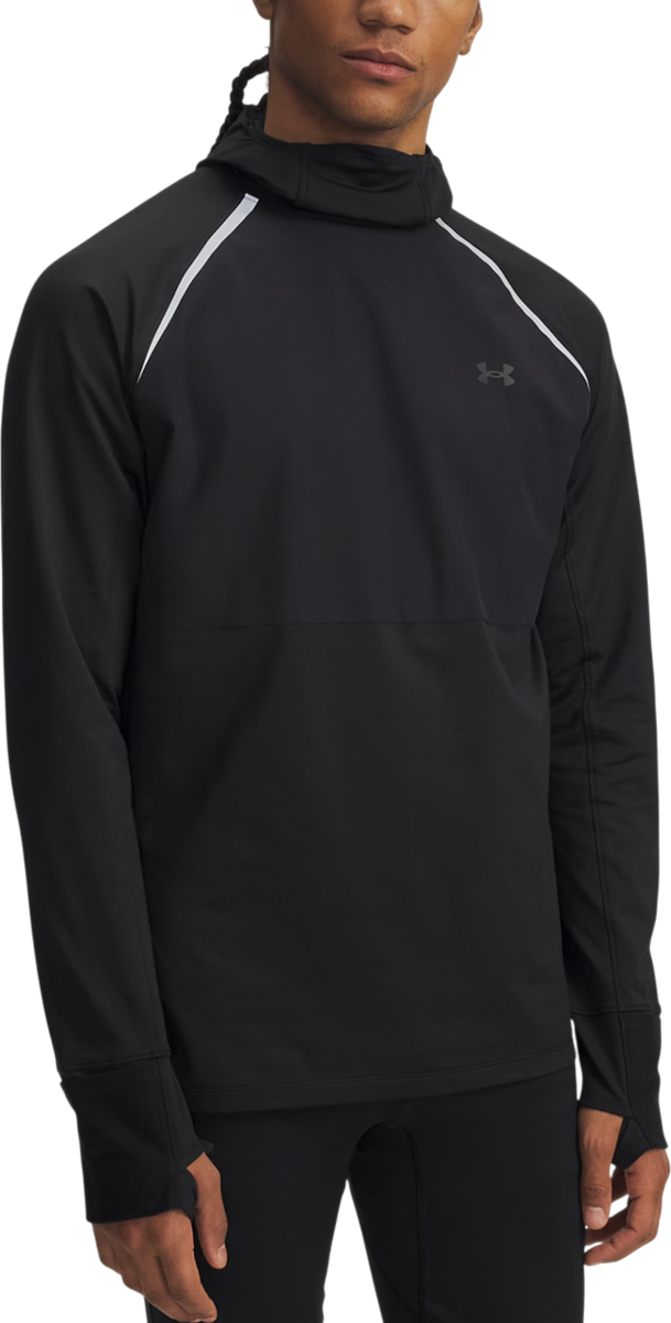 Dukserice Under Armour Velociti Pro Balaclava Hoodie with Reflective Stripes and Thumbholes Crna | 6005969-004