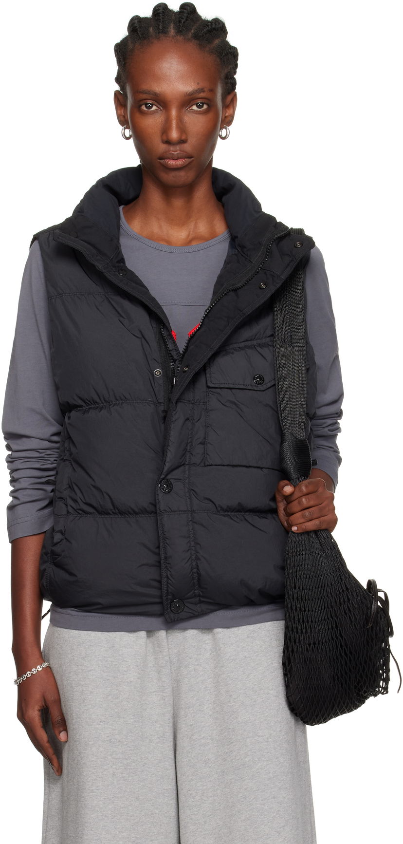 Prsluk Stone Island Recycled Nylon Down Vest Crna | K2-S15-G1000-03-S0A23