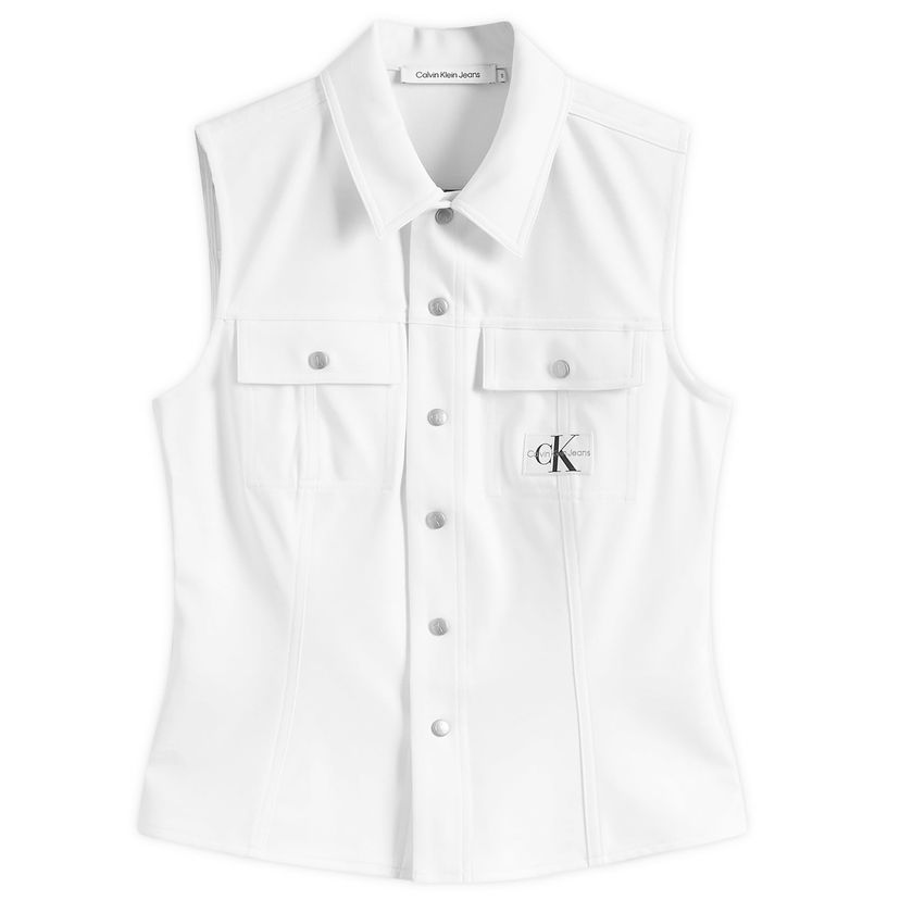 Košulja CALVIN KLEIN Sheen Milano Sleeveless Bijela | J20J223390YAF