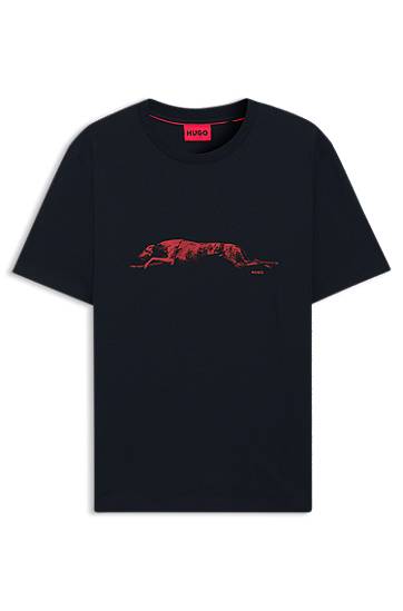 Majica kratkih rukava BOSS HUGO Dog Artwork Jersey T-Shirt Tamnoplava | 50548557