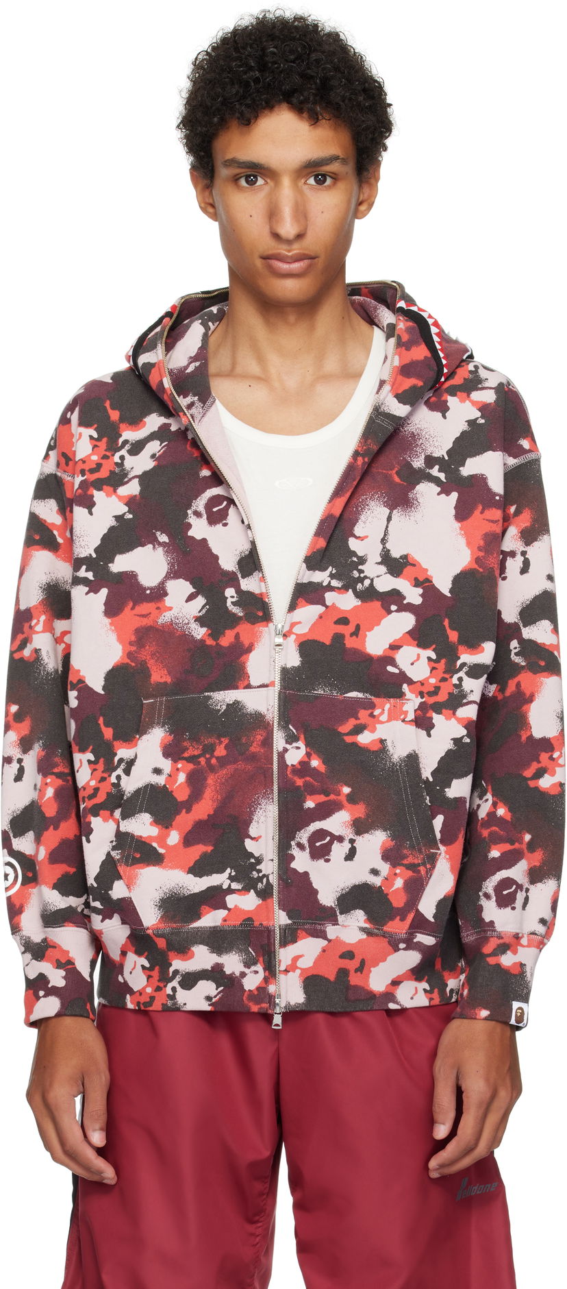 Dukserice BAPE A Bathing Ape Map Camo Shark Full Zip Hoodie Višebojno | 001ZPL301001M