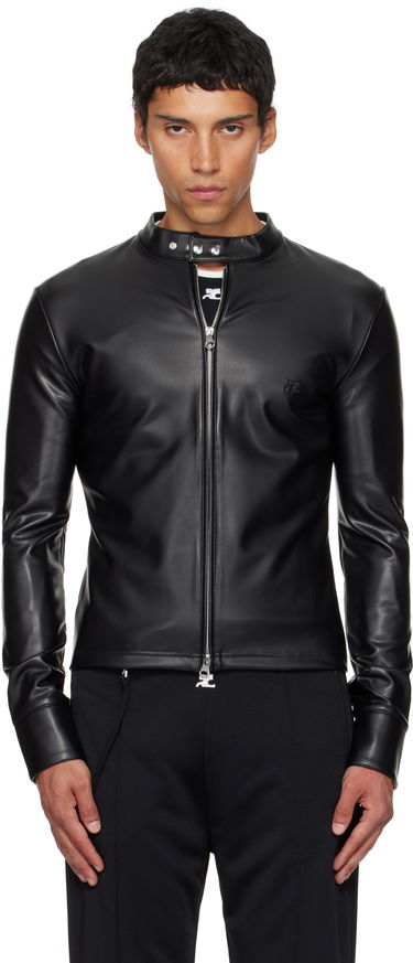 Jakna Courrèges Courrèges Faux-Leather Biker Jacket Crna | 325CTO448PU0049, 0
