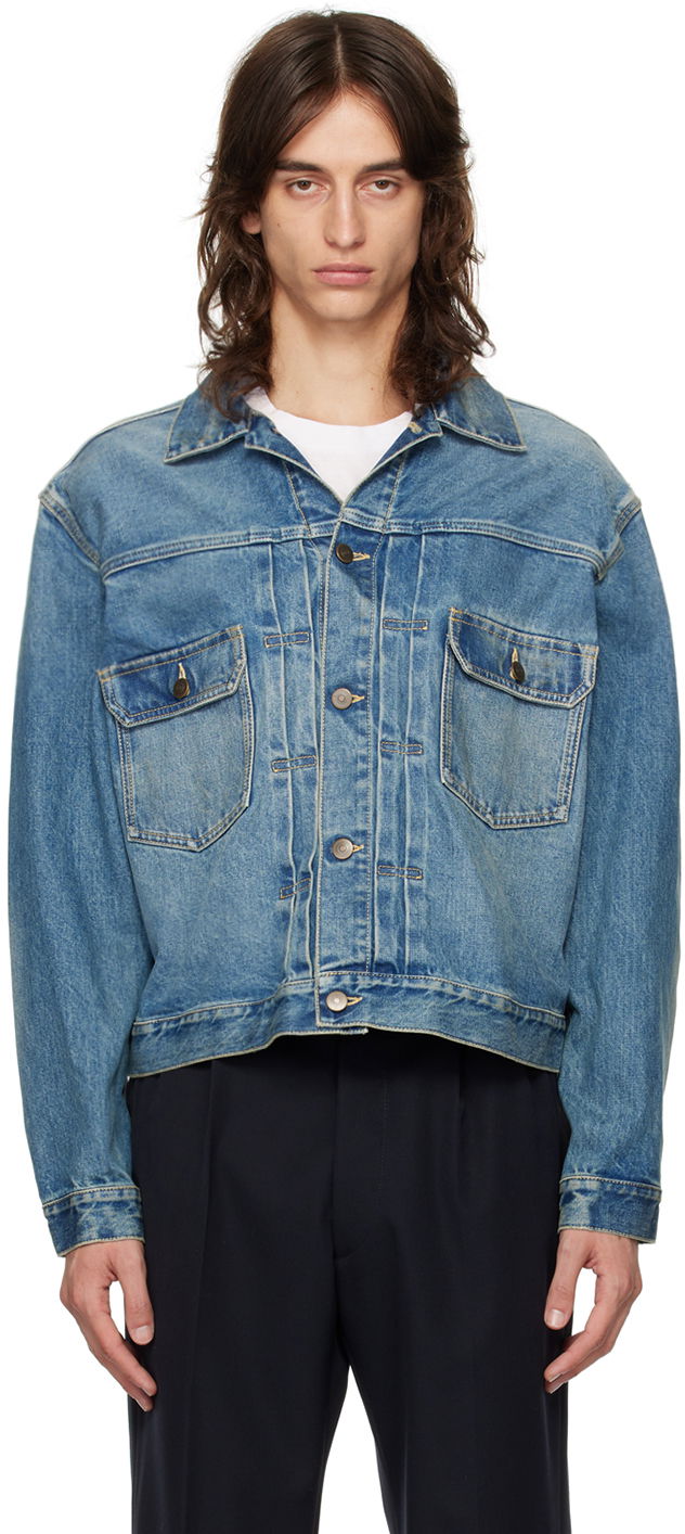 Jakna Maison Margiela Faded Denim Jacket Plava | S50AM0628 S30561