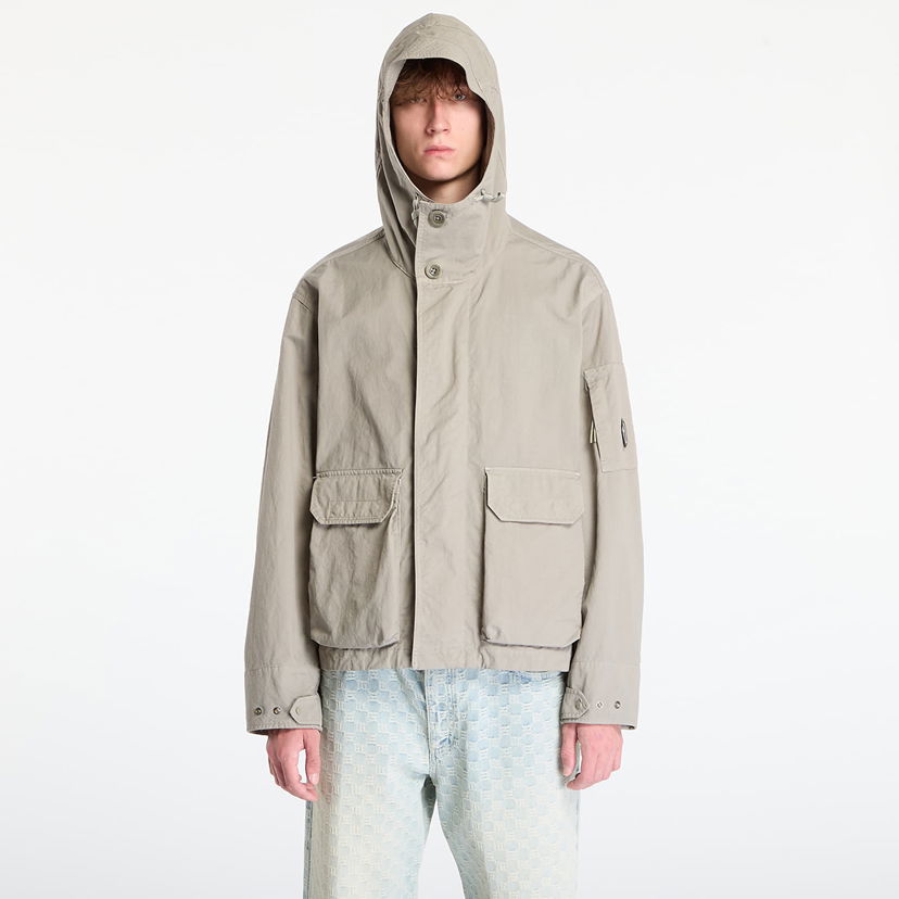 Jakna C.P. Company Twill Hooded Short Jacket Fungi Grey Bež | 19CMOW069A110305G-356