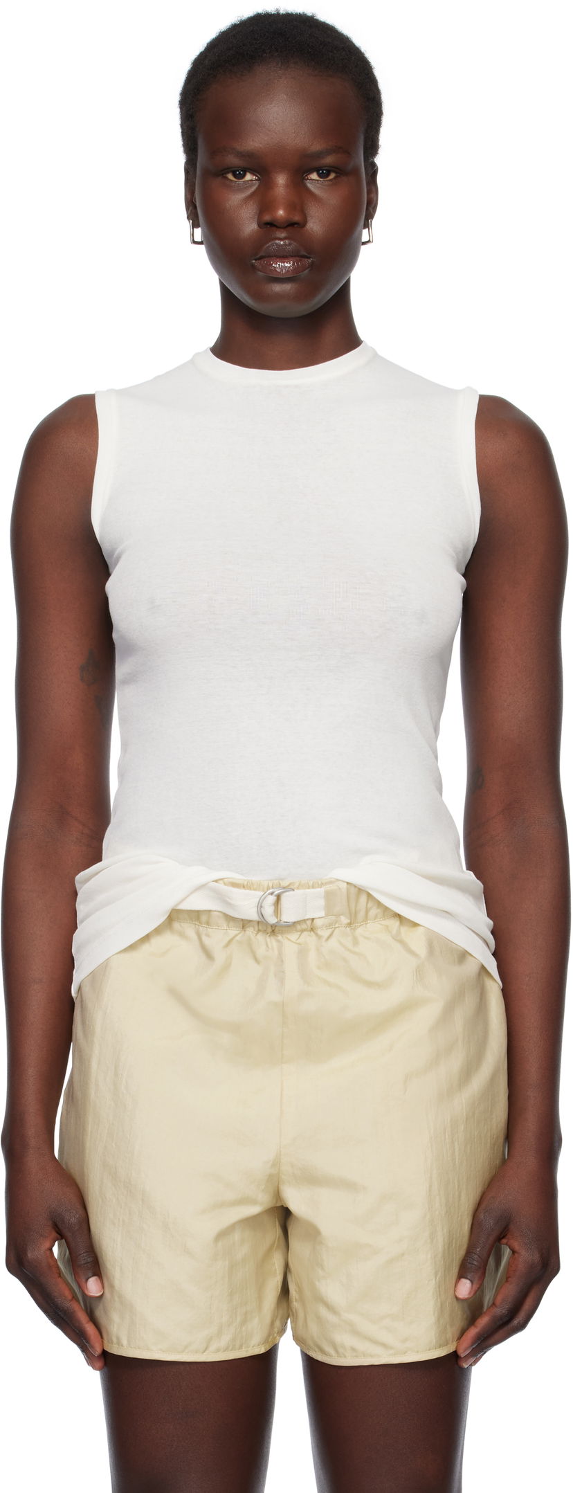 Majica bez rukava Jil Sander Jil Sander 3 Layers Tank Top Bijela | J40FV0106_JTN356