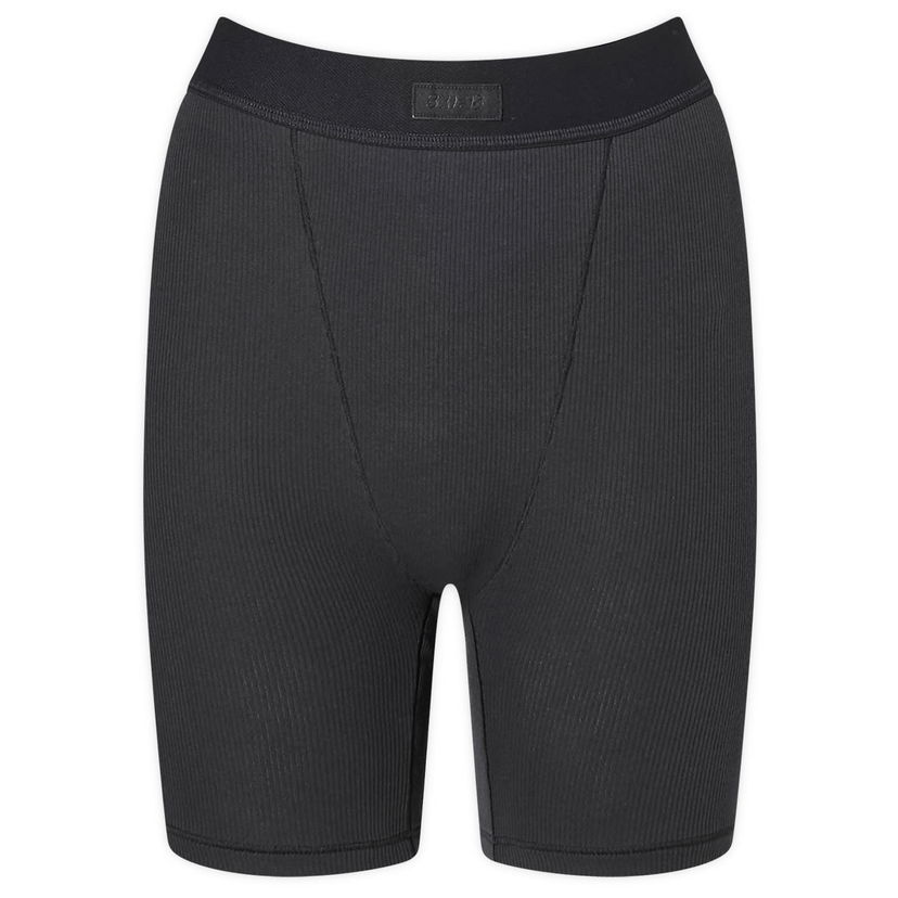 Bokserice SKIMS Ribbed Cotton Boxer Shorts Crna | PN-HWS-0042-ST