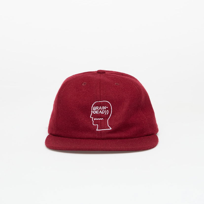 Kapa Brain Dead Flannel Logohead 6 Panel Hat Burgundy Universal Tamnocrvena | BDF25H01004631RD05