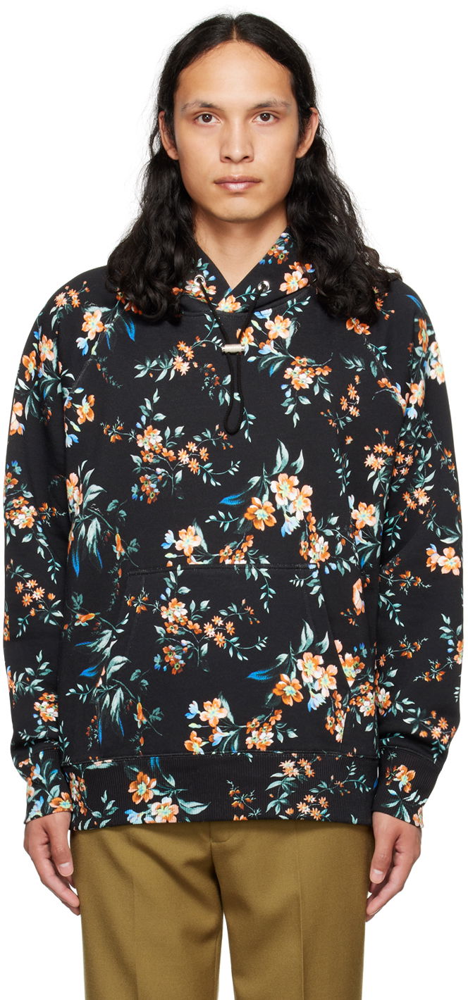 Dukserice Erdem Erdem Floral Print Christian Hoodie Crna | MF22_516MKFSW