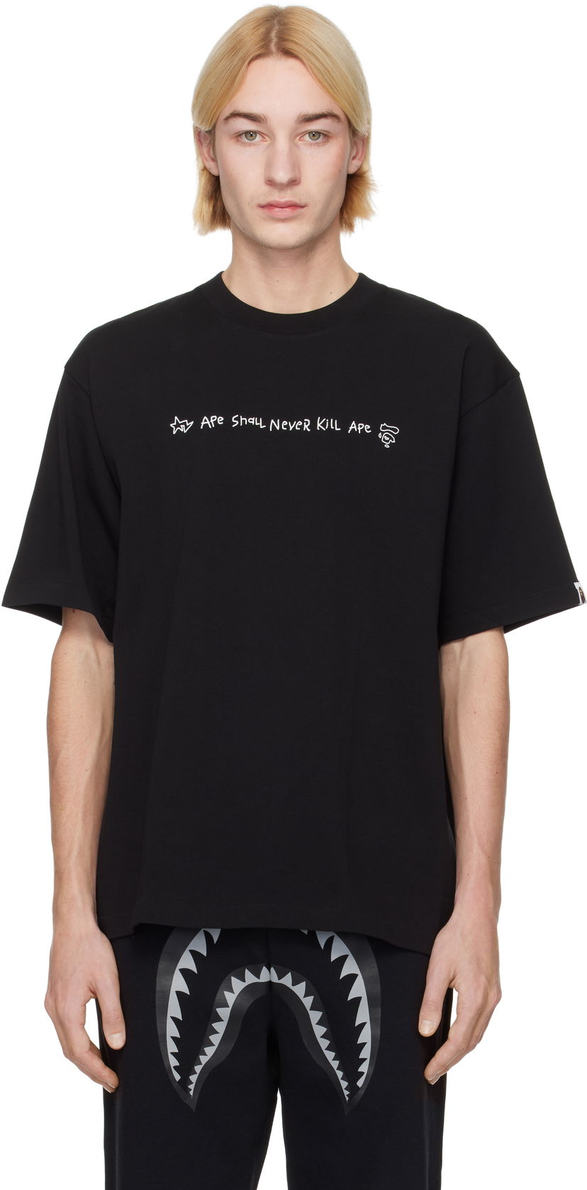 Majica kratkih rukava BAPE Hand Drawn Logo Relaxed Fit T-Shirt Crna | 001TEK801334M