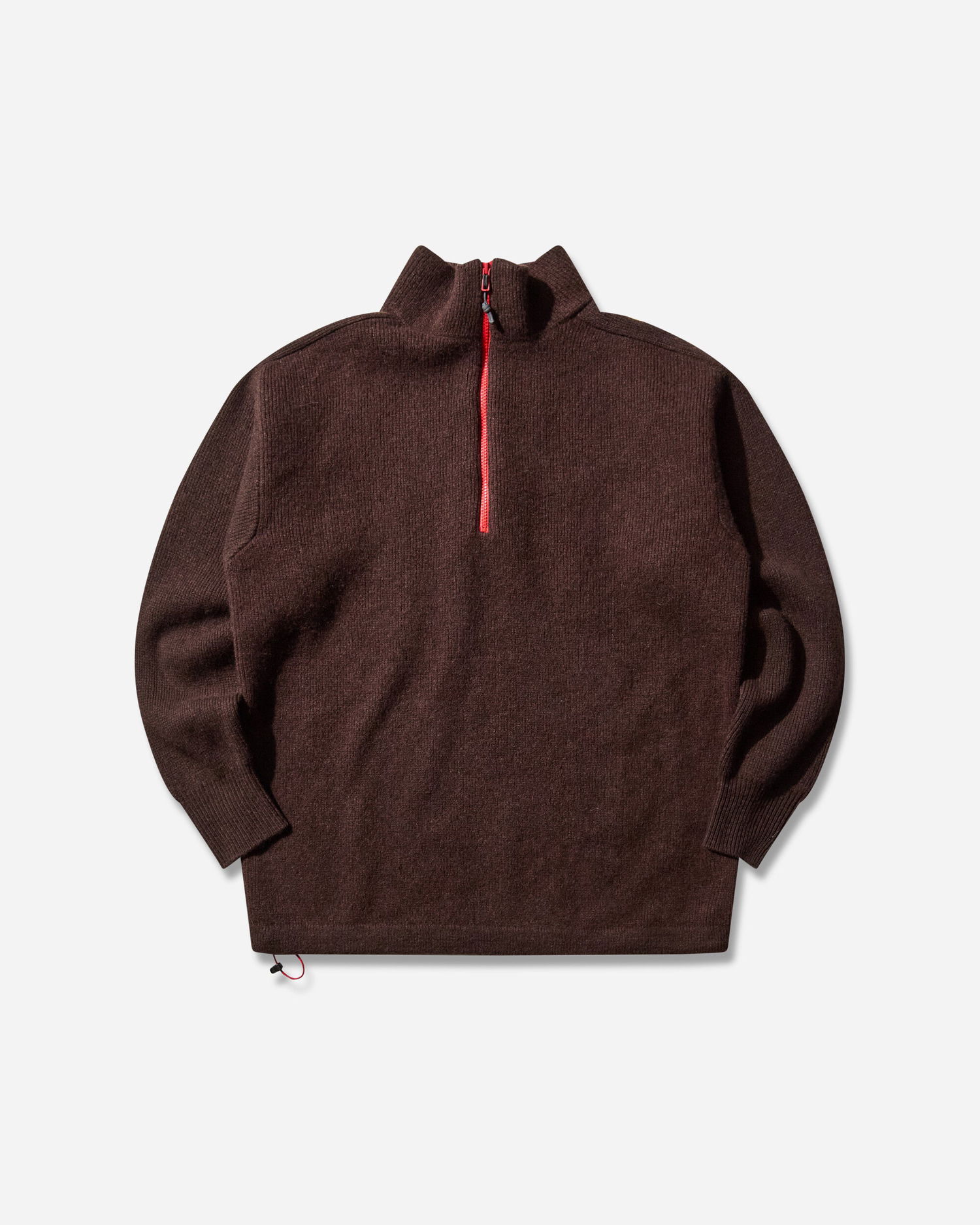 Džemper GR10K Felted Half-Zip Sweater with Drawstring Hem Smeđa | CGB42200JE26 26, 0